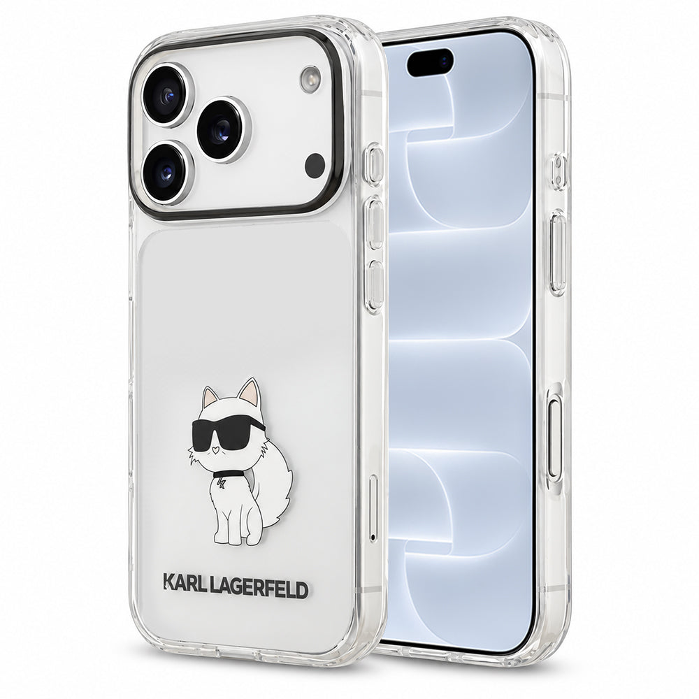Калъф за Apple iPhone 18 Pro / 17 Pro, Karl Lagerfeld, IML Choupette NFT, прозрачен