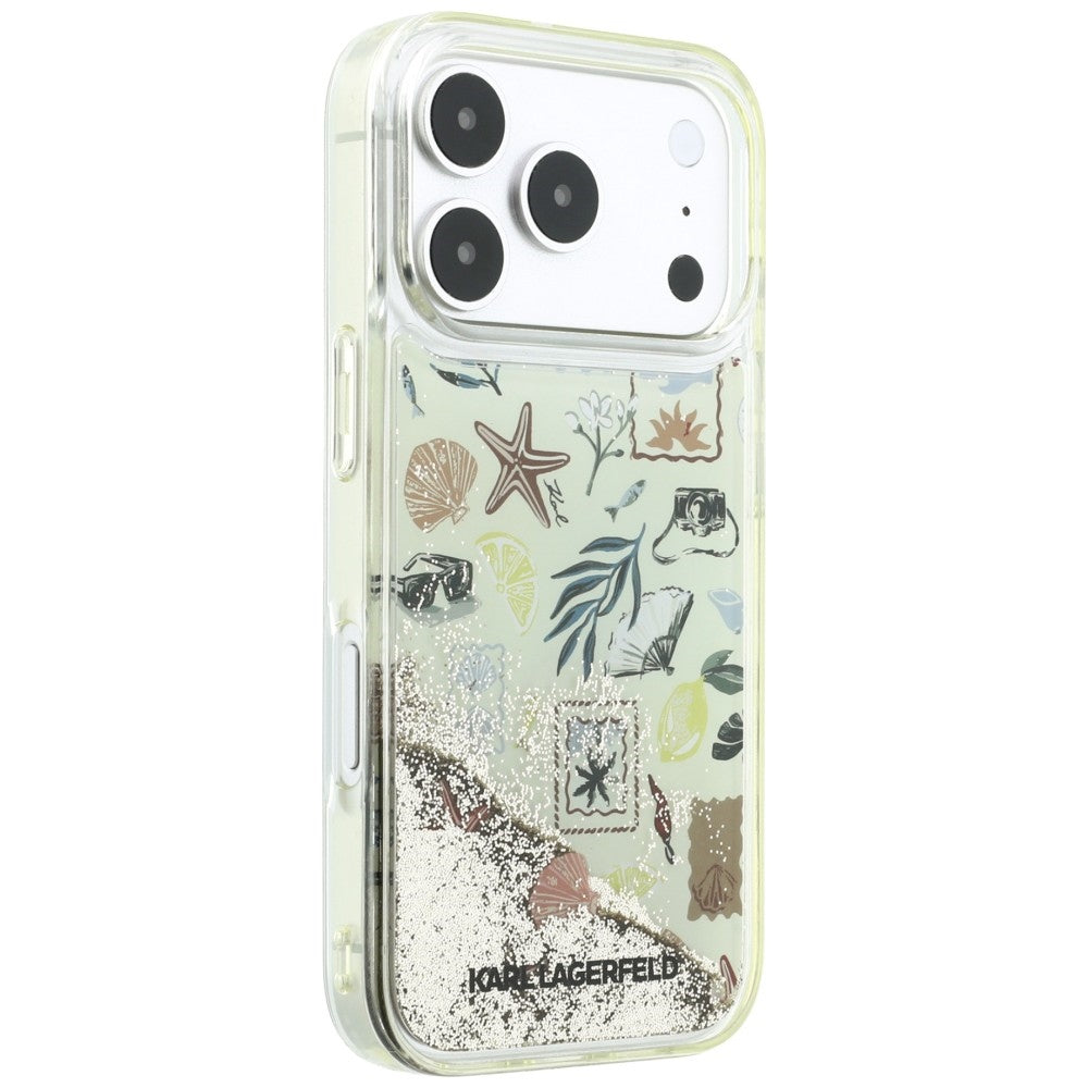 Калъф за Apple iPhone 18 Pro / 17 Pro, Karl Lagerfeld, Liquid Glitter Beach and Sand, Бежов