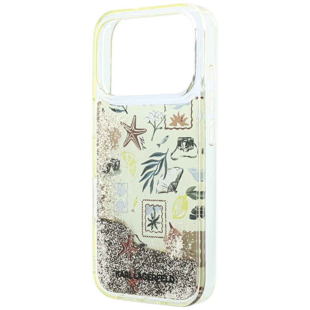Калъф за Apple iPhone 18 Pro / 17 Pro, Karl Lagerfeld, Liquid Glitter Beach and Sand, Бежов