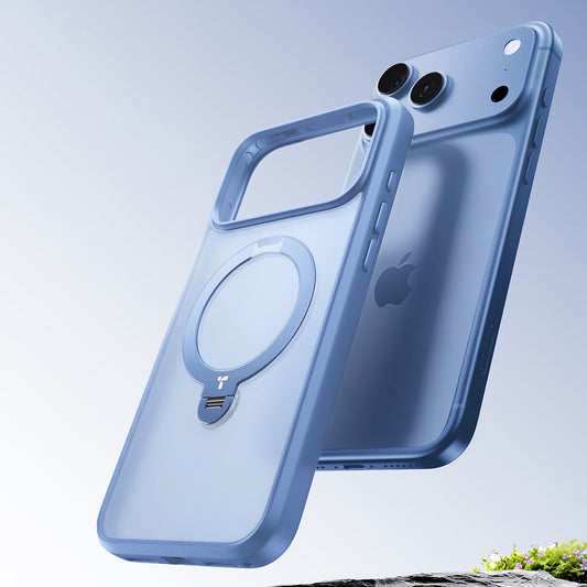 Калъф MagSafe за Apple iPhone 18 Pro / 17 Pro, Torras, Ostand Spin, Син
