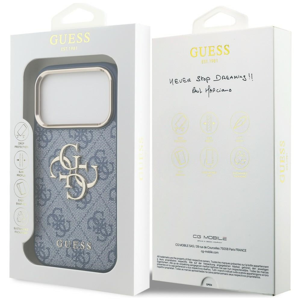 Калъф за Apple iPhone 18 Pro Max / 17 Pro Max, Guess, 4G Big Classic Logo, Син