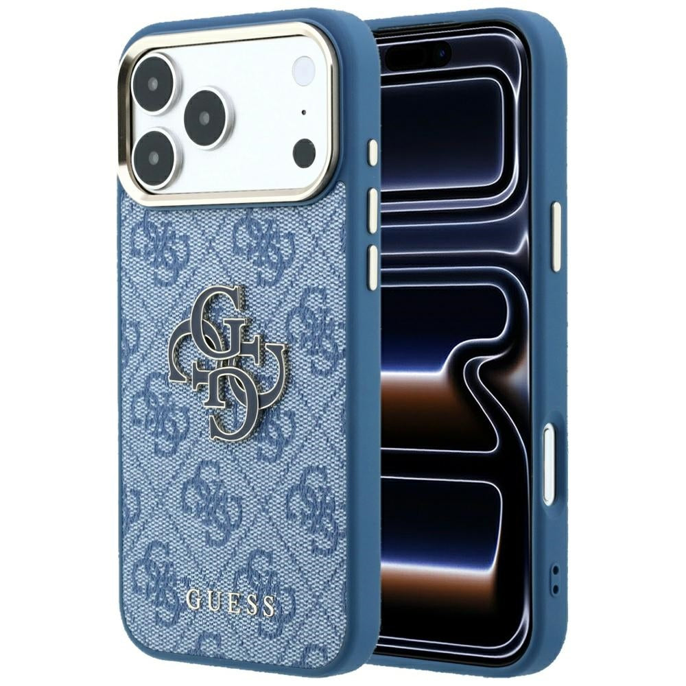 Калъф за Apple iPhone 18 Pro Max / 17 Pro Max, Guess, 4G Big Resin Logo, Син