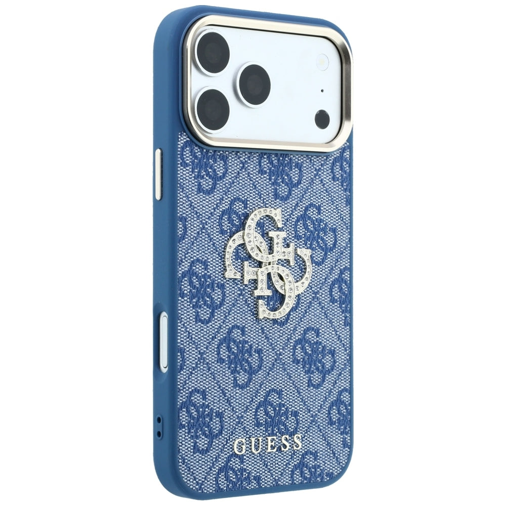 Калъф за Apple iPhone 18 Pro Max / 17 Pro Max, Guess, 4G Big Strass Logo, Син