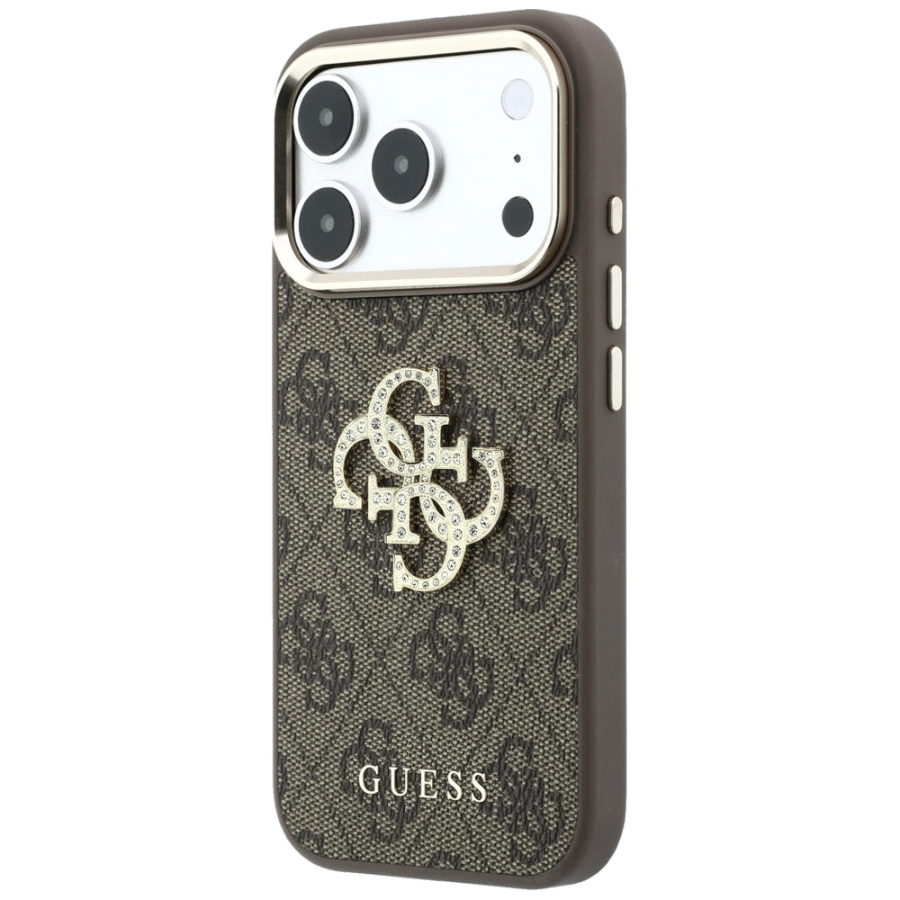 Калъф за Apple iPhone 18 Pro Max / 17 Pro Max, Guess, 4G Big Strass Logo, Кафяв