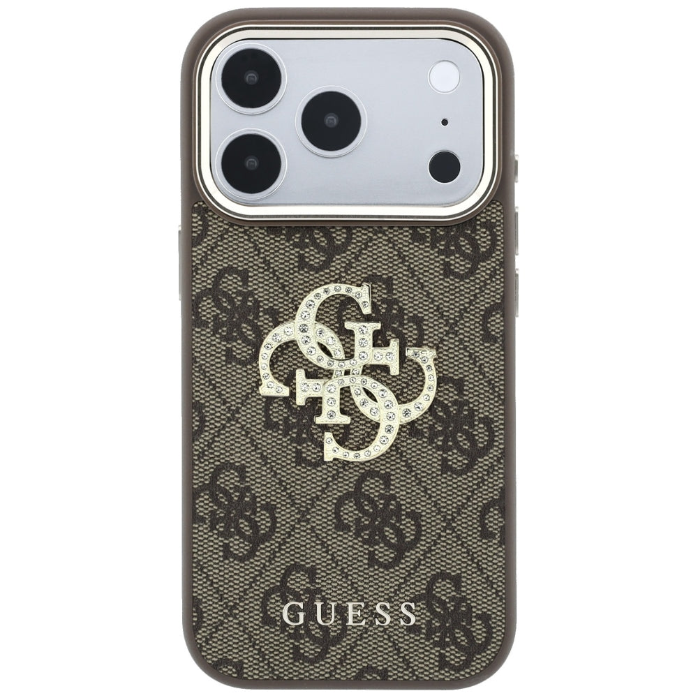 Калъф за Apple iPhone 18 Pro Max / 17 Pro Max, Guess, 4G Big Strass Logo, Кафяв
