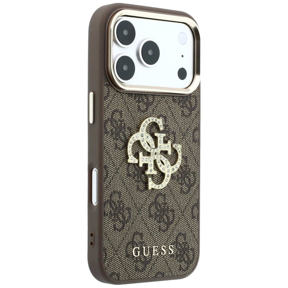 Калъф за Apple iPhone 18 Pro Max / 17 Pro Max, Guess, 4G Big Strass Logo, Кафяв