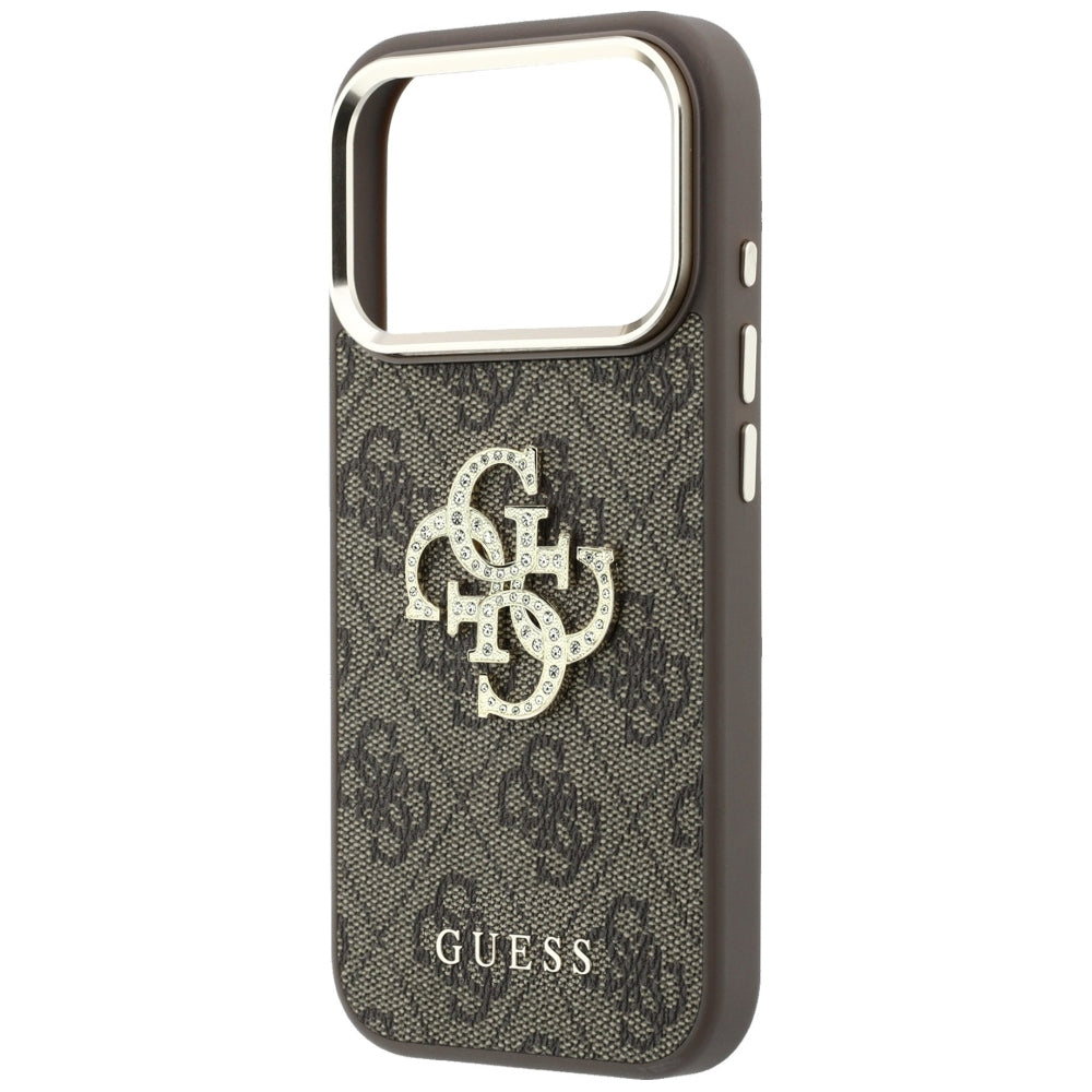 Калъф за Apple iPhone 18 Pro Max / 17 Pro Max, Guess, 4G Big Strass Logo, Кафяв