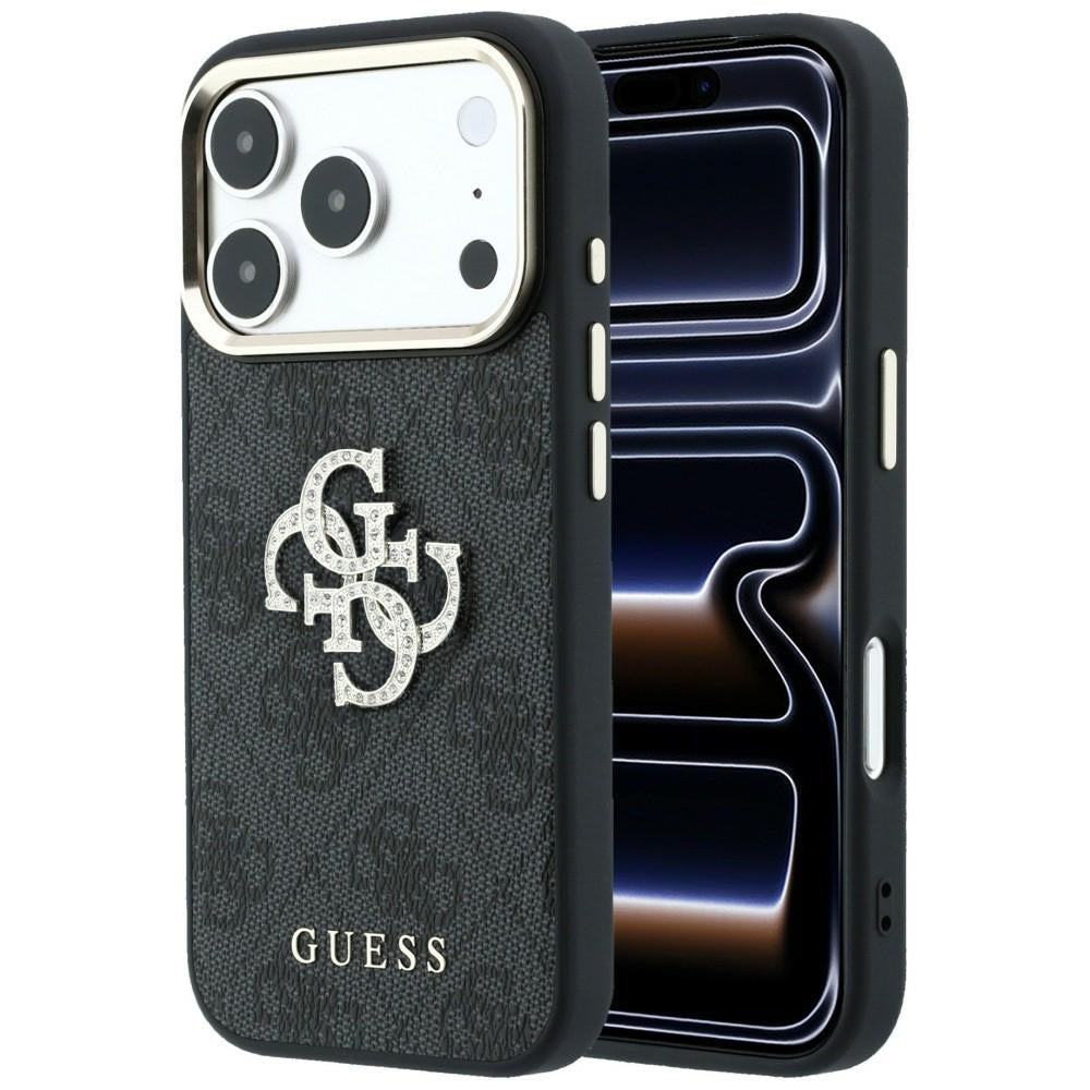 Калъф за Apple iPhone 18 Pro Max / 17 Pro Max, Guess, 4G Big Strass Logo, Черен