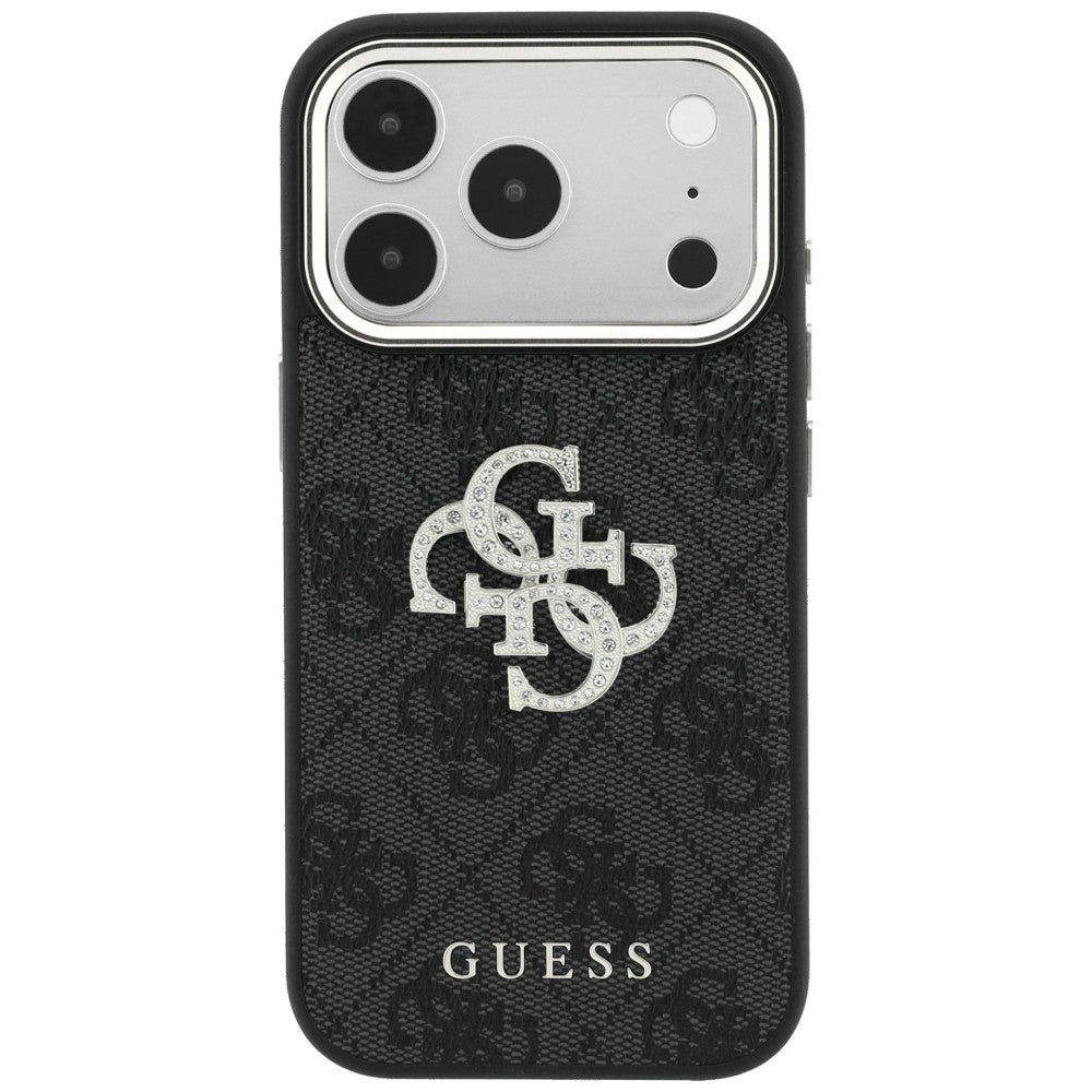 Калъф за Apple iPhone 18 Pro Max / 17 Pro Max, Guess, 4G Big Strass Logo, Черен