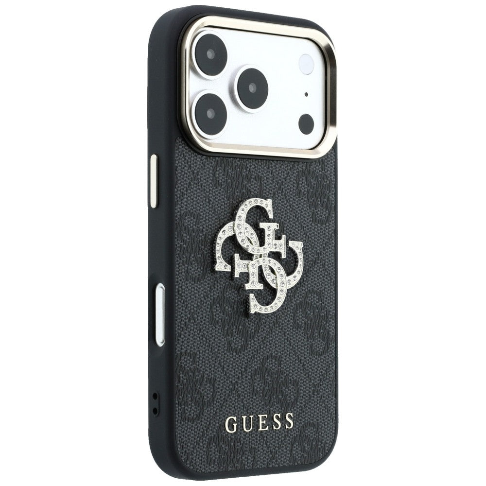 Калъф за Apple iPhone 18 Pro Max / 17 Pro Max, Guess, 4G Big Strass Logo, Черен