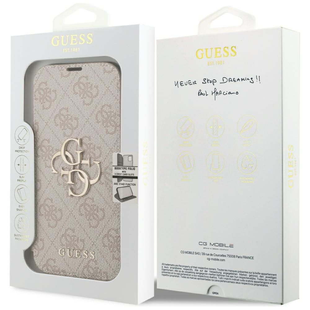 Калъф за Apple iPhone 18 Pro Max / 17 Pro Max, Guess, 4G метално лого, розов