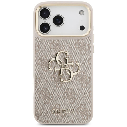Case for Apple iPhone 18 Pro Max / 17 Pro Max, Guess, Big 4G Classic Logo & Big Strap Metal Buttons, Pink