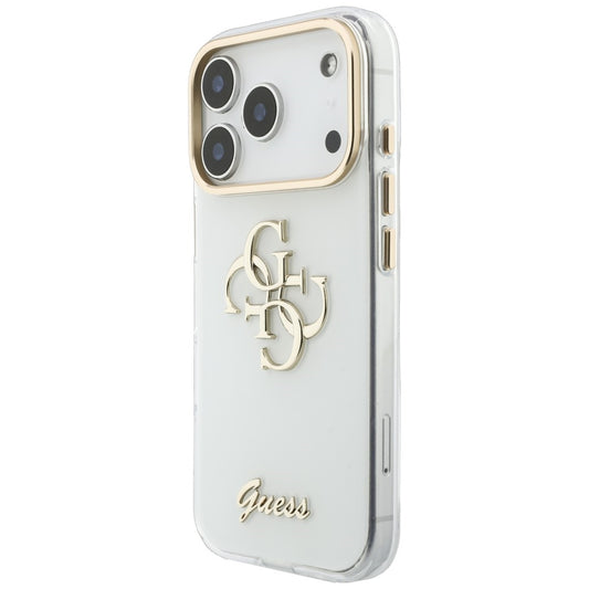 Case for Apple iPhone 18 Pro Max / 17 Pro Max, Guess, IML 4G Metal Script, White