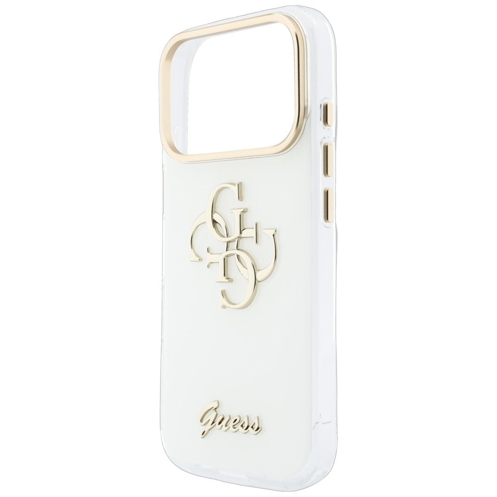 Калъф за Apple iPhone 18 Pro Max / 17 Pro Max, Guess, IML 4G Metal Script, Бял