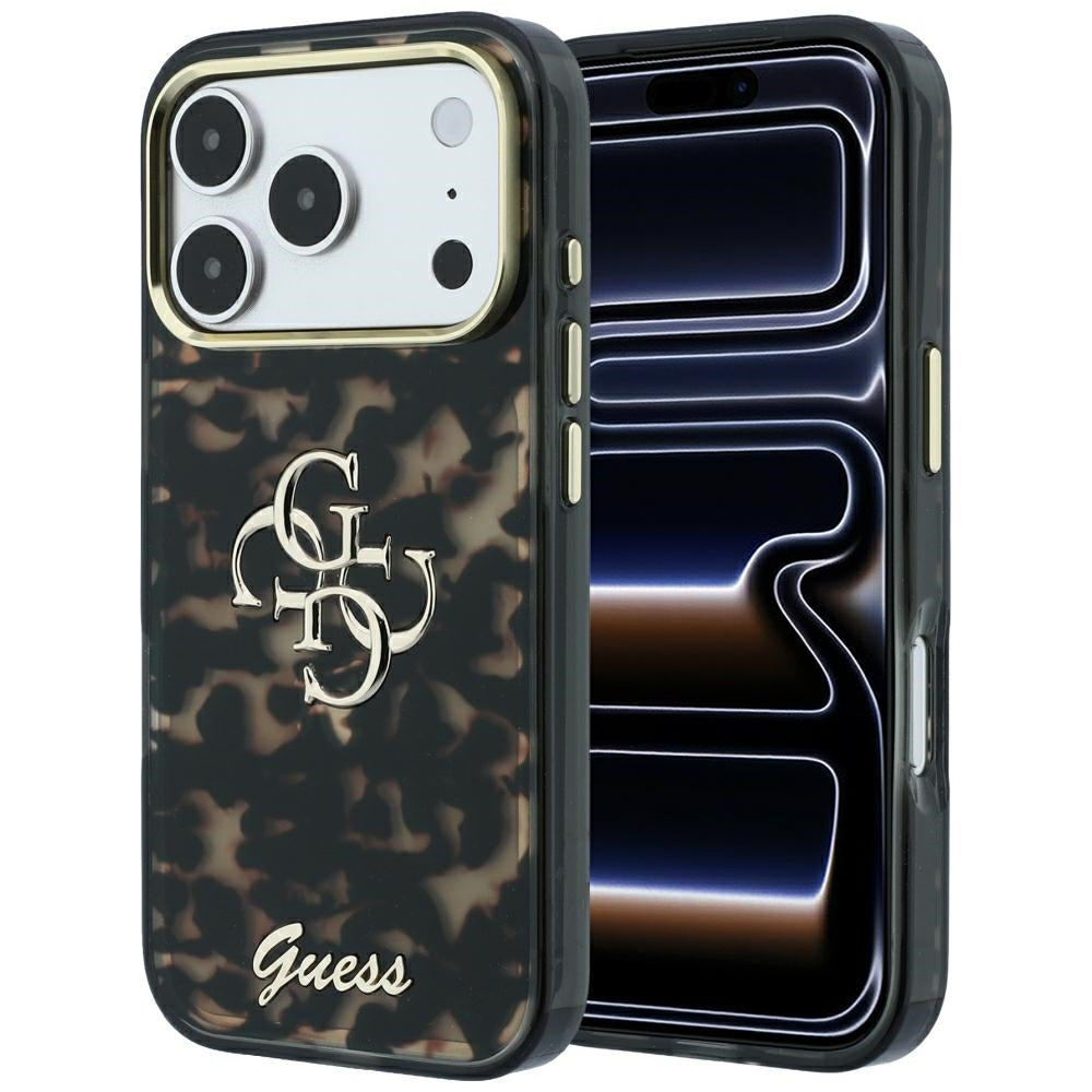 Калъф за Apple iPhone 18 Pro Max / 17 Pro Max, Guess, IML 4G Metal Script, Кафяв