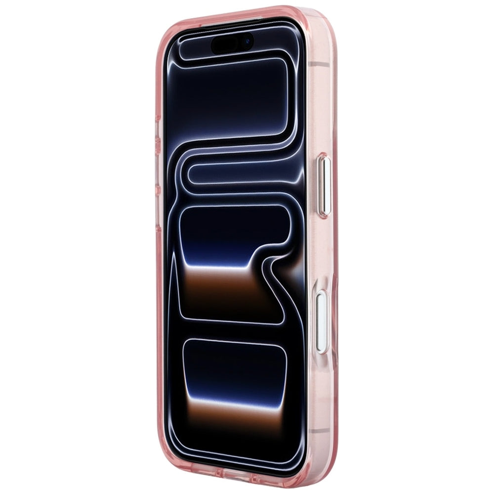 Калъф за Apple iPhone 18 Pro Max / 17 Pro Max, Karl Lagerfeld, IML Big Signature Resin Logo Metal Frame, Розов