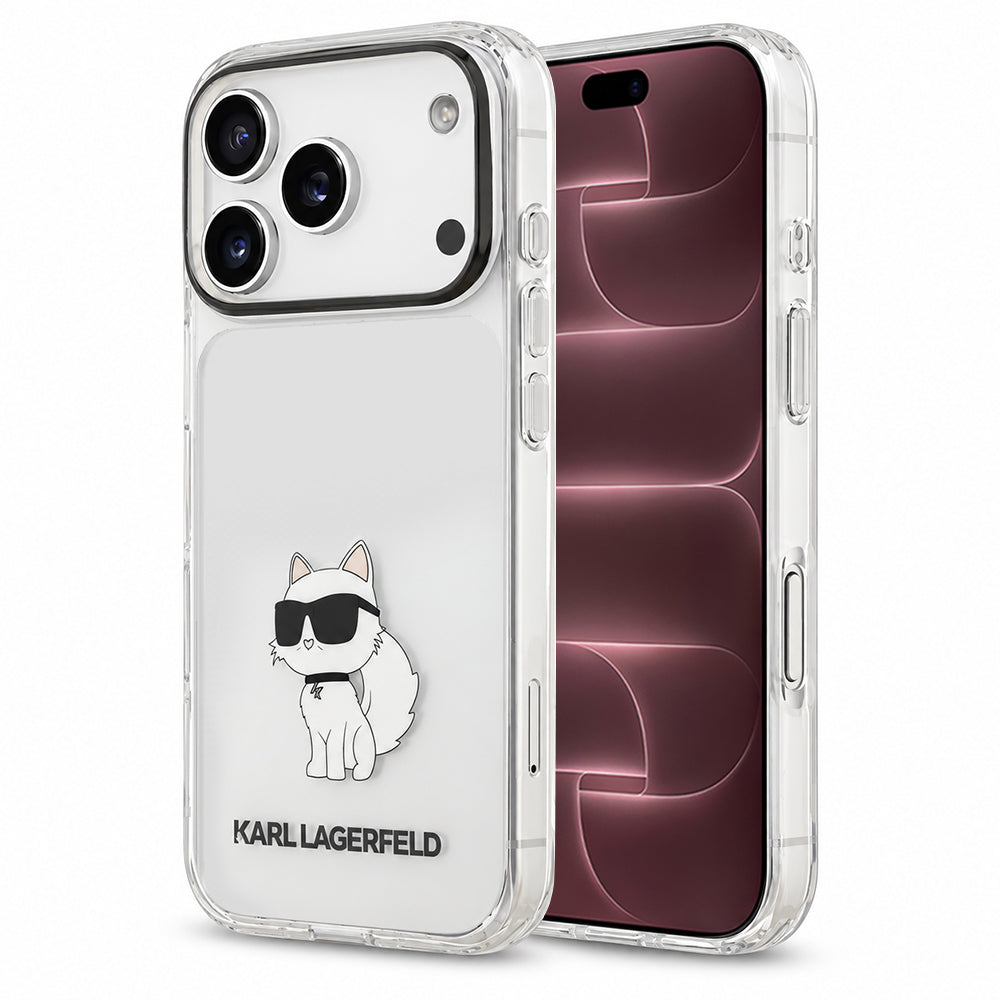 Калъф за Apple iPhone 18 Pro Max / 17 Pro Max, Karl Lagerfeld, IML Choupette NFT, прозрачен