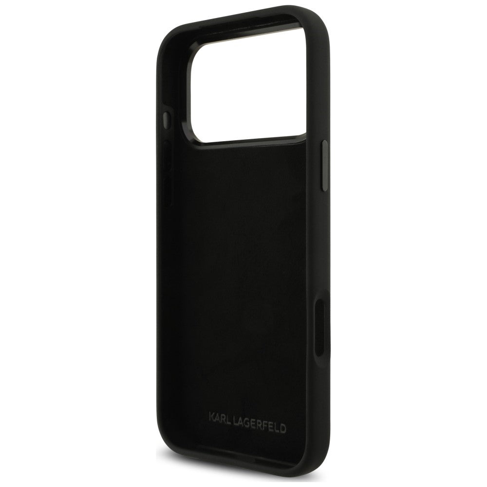 Калъф за Apple iPhone 18 Pro Max / 17 Pro Max, Karl Lagerfeld, Karl & Choupette Metal Pin, черен
