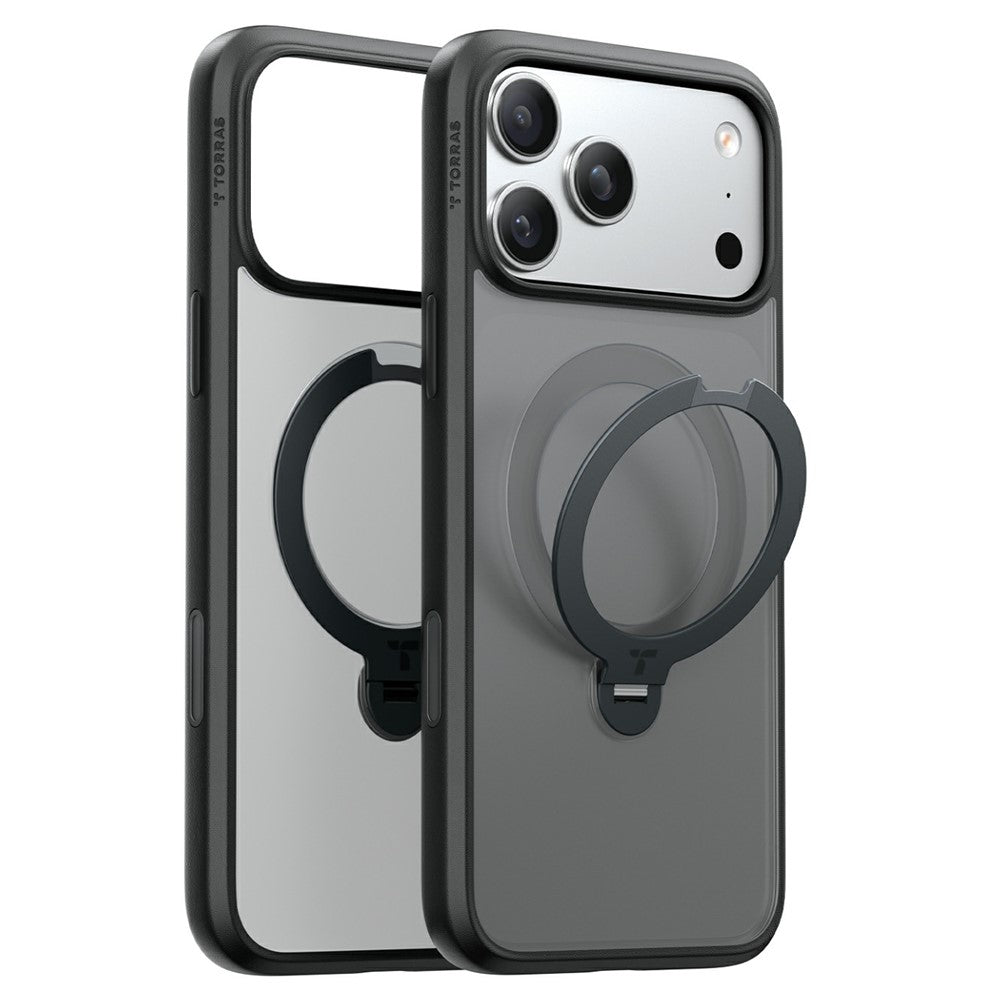 Калъф MagSafe за Apple iPhone 18 Pro Max / 17 Pro Max, Torras, Ostand Spin, Черен