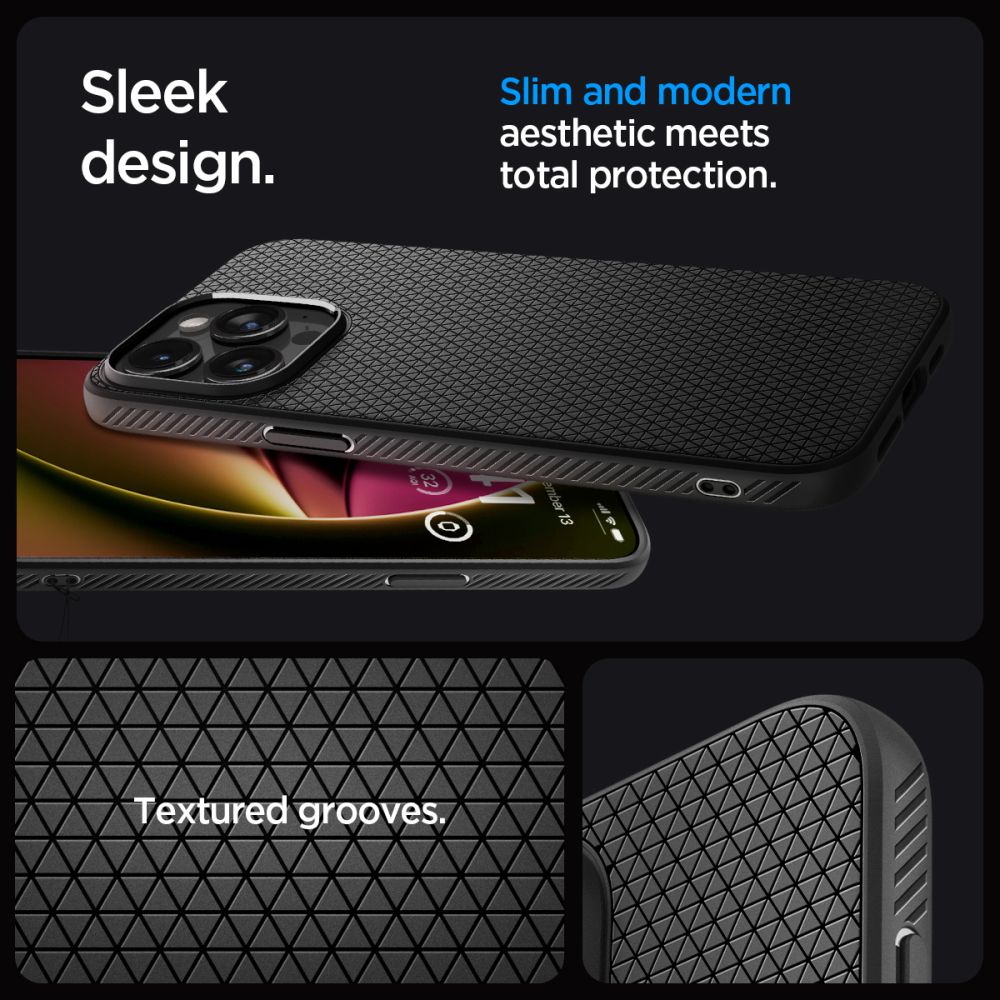 Калъф за Apple iPhone 15 Pro, Spigen, Liquid Air Matte, черен ACS06704