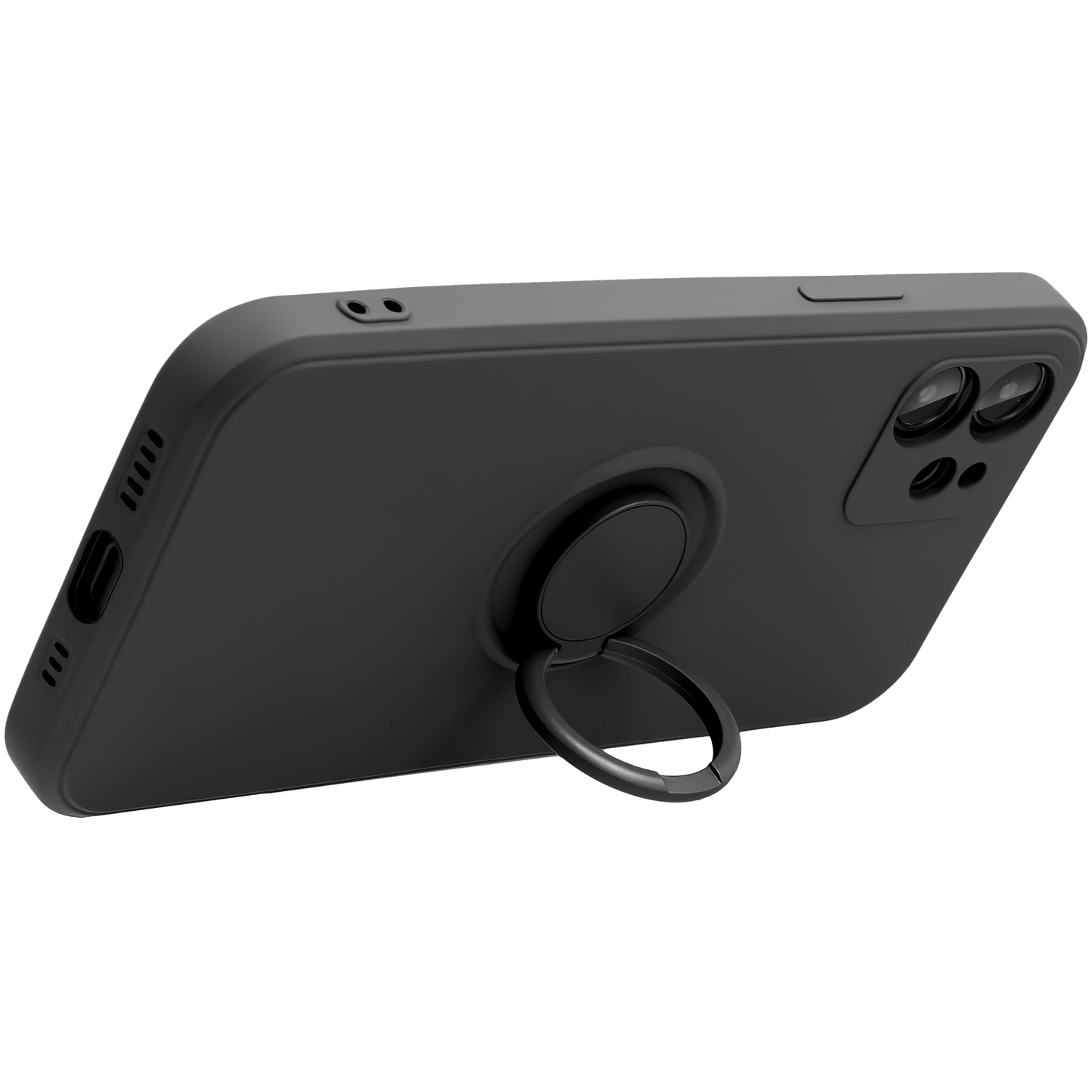 Калъф за Apple iPhone 16 Plus, OEM, силиконов пръстен, черен