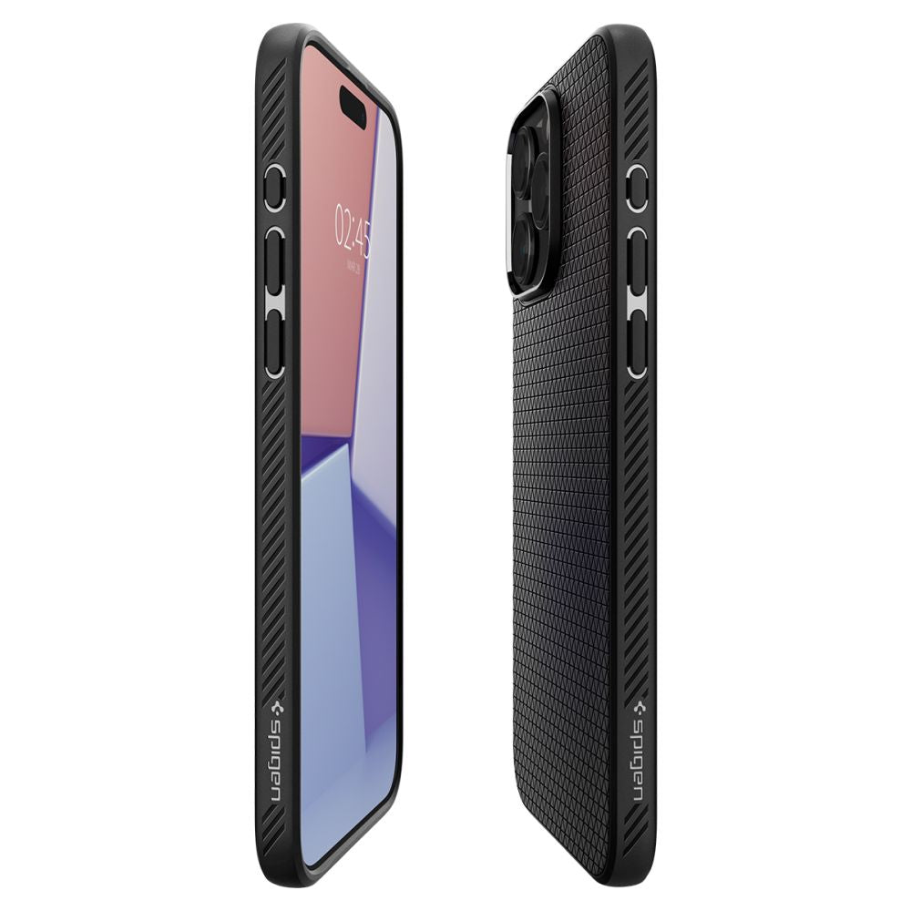 Калъф за Apple iPhone 15 Pro, Spigen, Liquid Air Matte, черен ACS06704