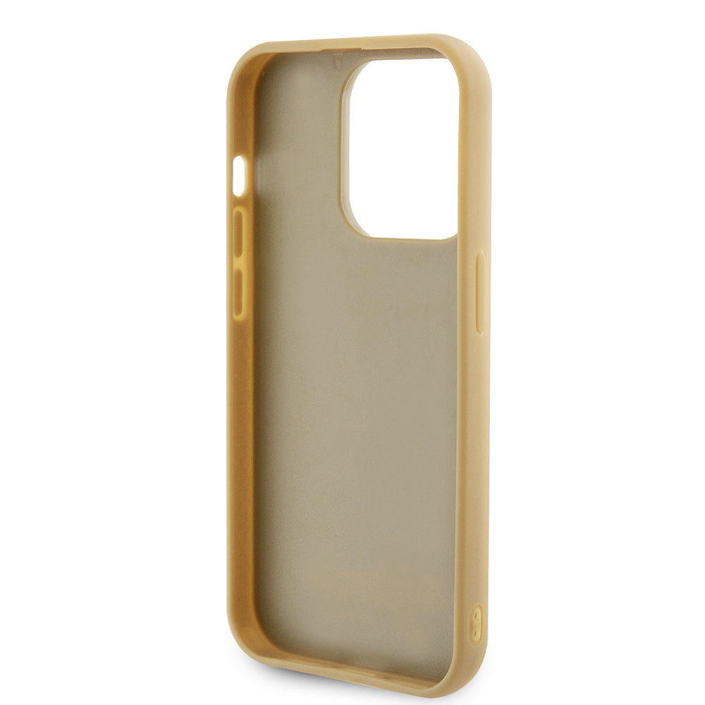Калъф за Apple iPhone 15 Pro, Guess, PU Square Mirror Script Logo, Златист GUHCP15LPMSDGSD