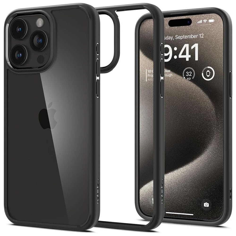 Калъф за Apple iPhone 15 Pro, Spigen, Ultra Hybrid, Матиран Черен ACS06713