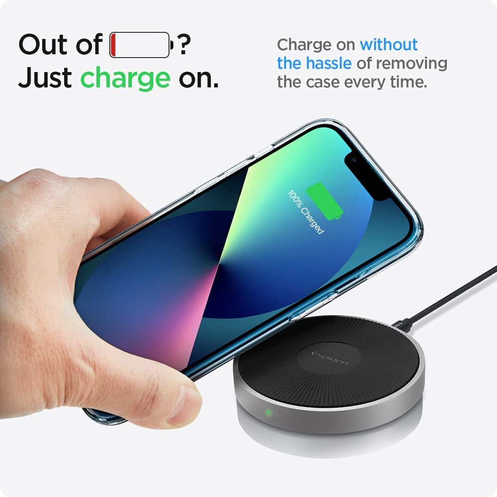 Калъф за Apple iPhone 13, Spigen, Течен кристал, Прозрачен