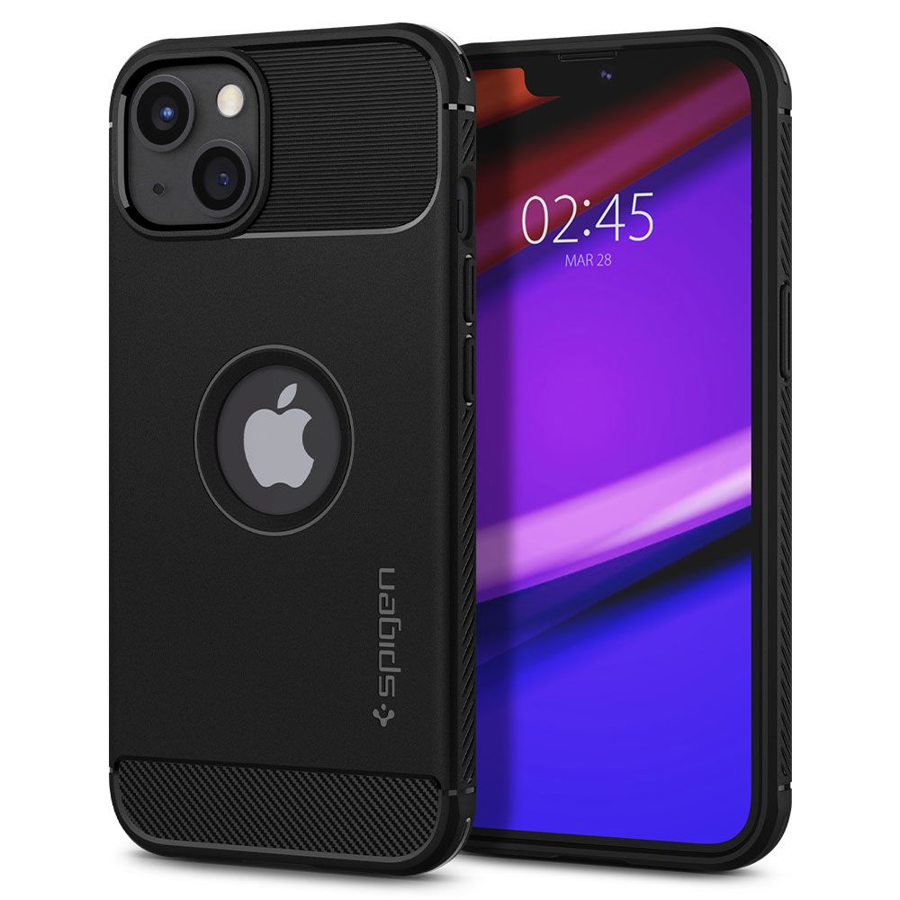 Калъф за Apple iPhone 13, Spigen, Rugged Armor, Черен ACS03518