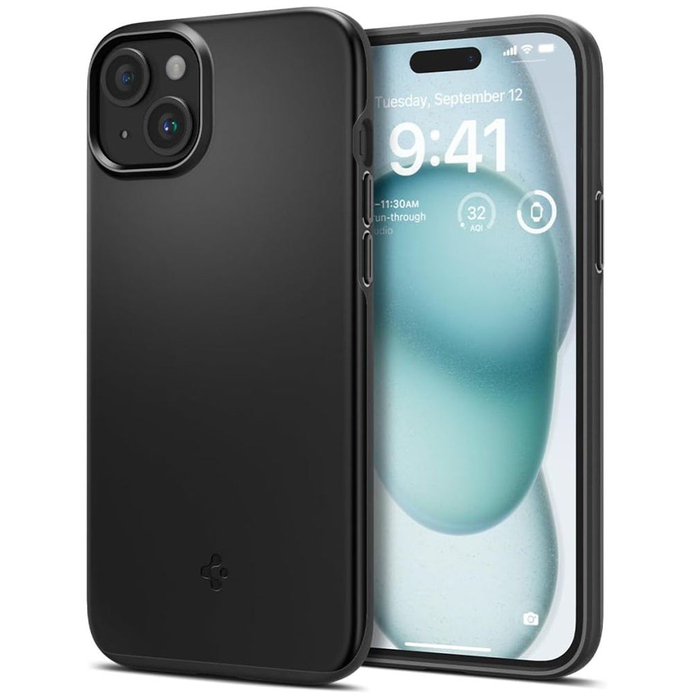 Калъф за Apple iPhone 15, Spigen, Thin Fit, Черен ACS06776