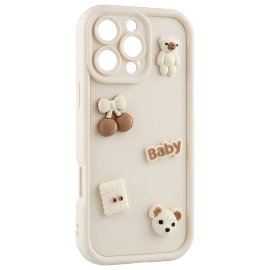 Калъф за Apple iPhone 13, OEM, Ultra Trendy 3D Bear, Бежов