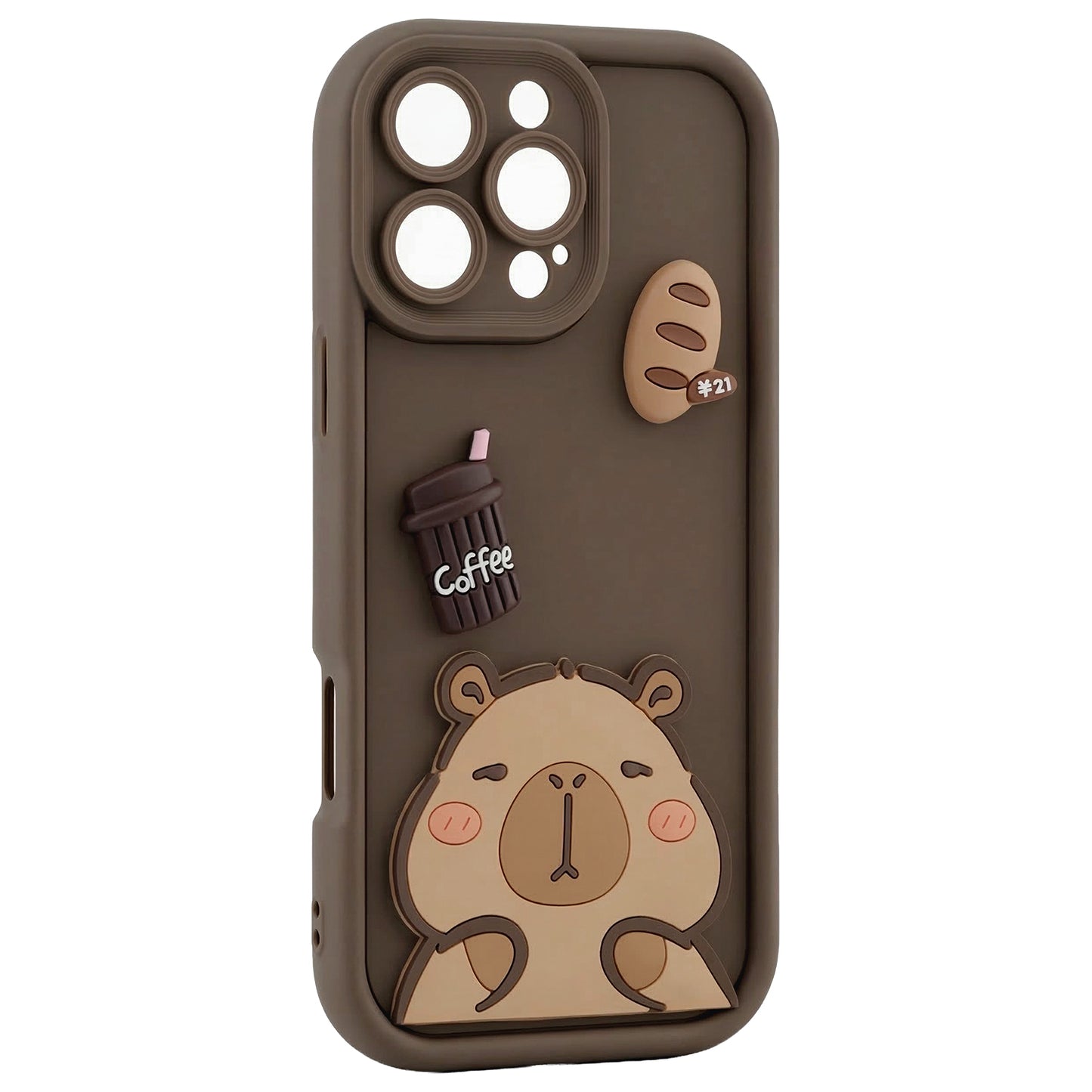Калъф за Apple iPhone 15 Pro, OEM, Ultra Trendy 3D Capybara, Кафяв