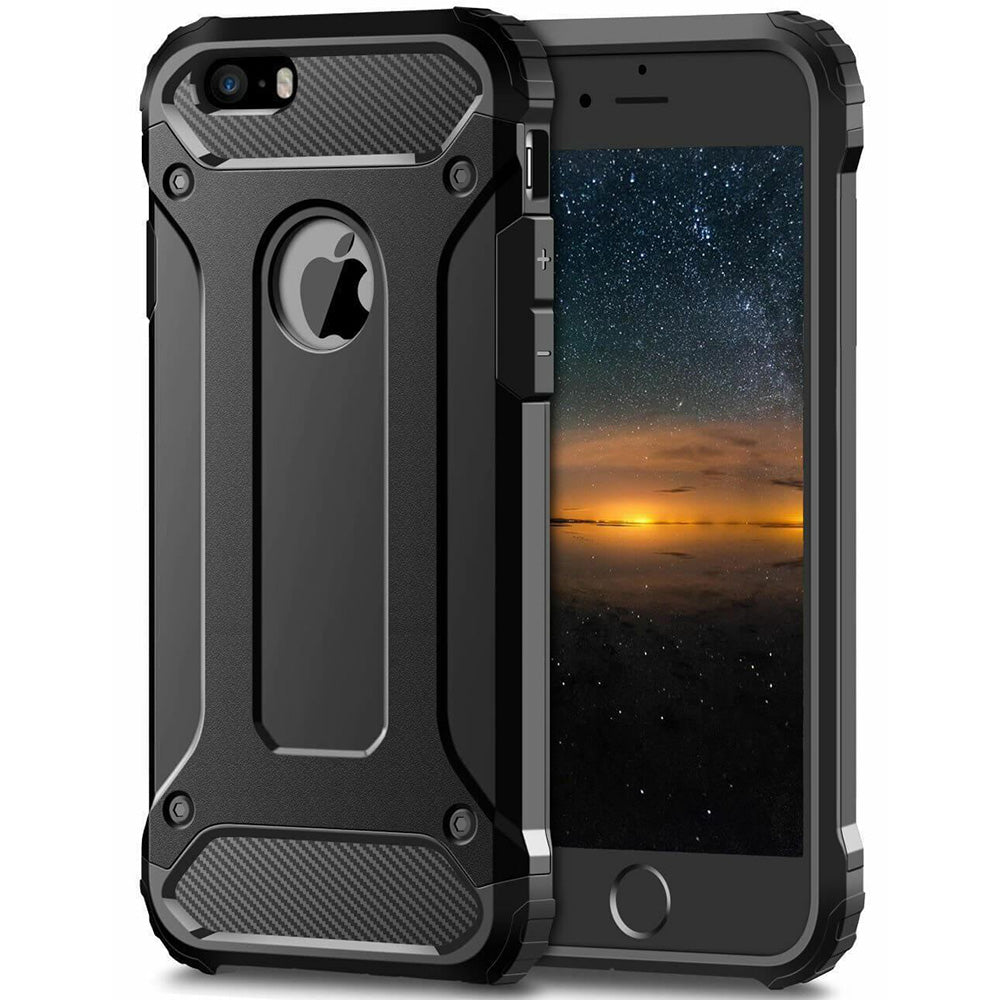 Калъф за Apple iPhone SE (2016) / 5 / 5s, Techsuit, Hybrid Armor, Черен