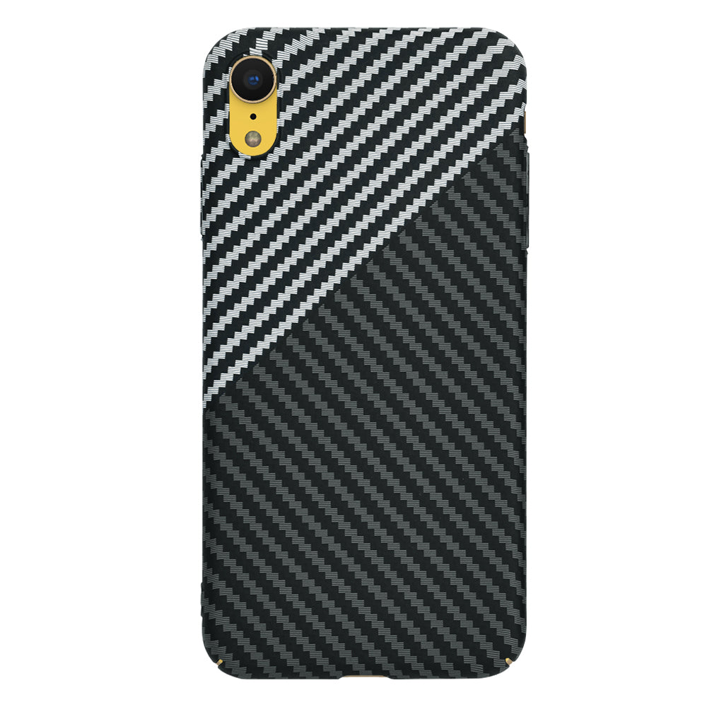 Калъф за Apple iPhone XR, Techsuit, Carbonite FiberShell, Черно Сиво