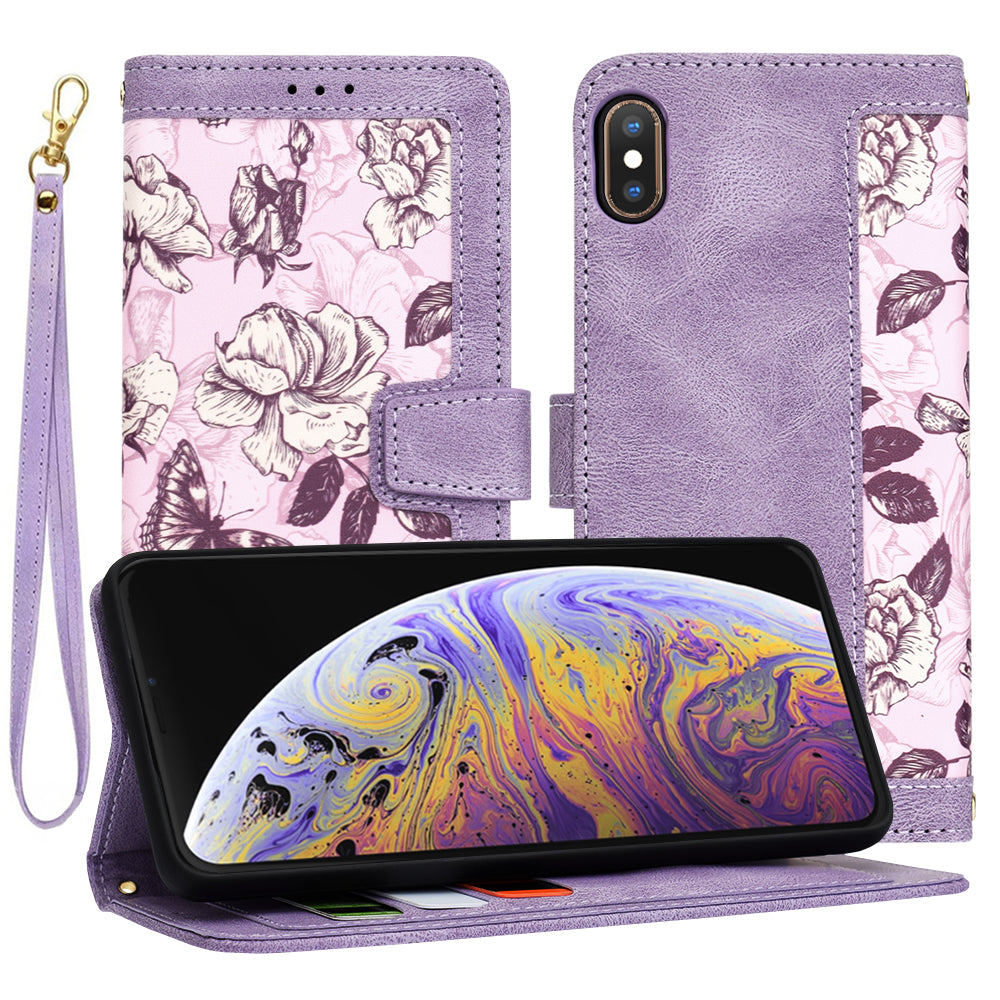 Калъф за Apple iPhone XS Max, Techsuit, FlipCraft, Лилав