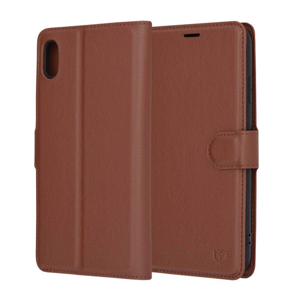 Калъф за Apple iPhone XS Max, Techsuit, Leather Folio, Кафяв