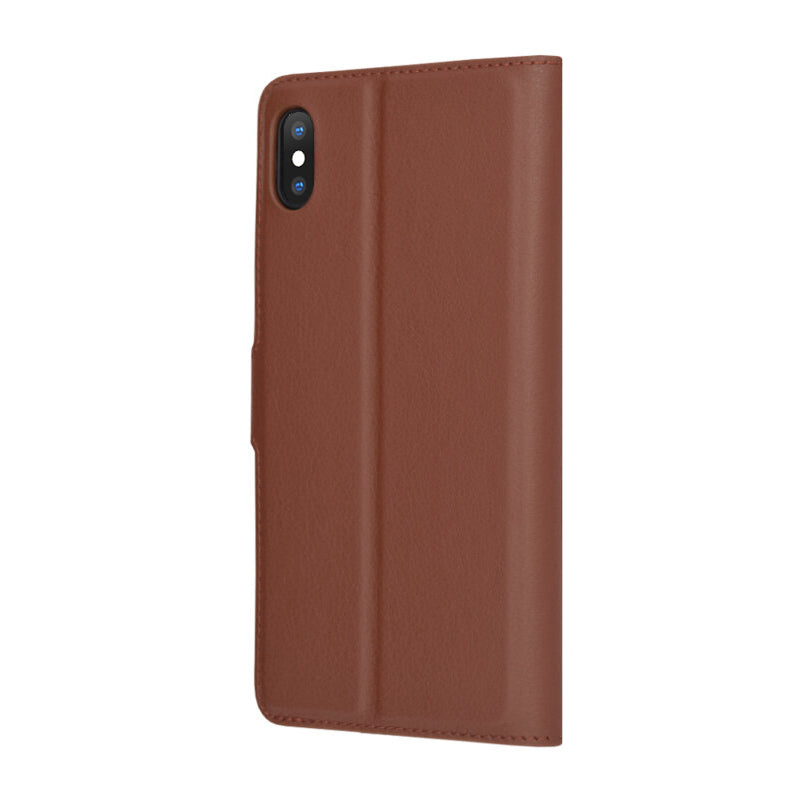 Калъф за Apple iPhone XS Max, Techsuit, Leather Folio, Кафяв