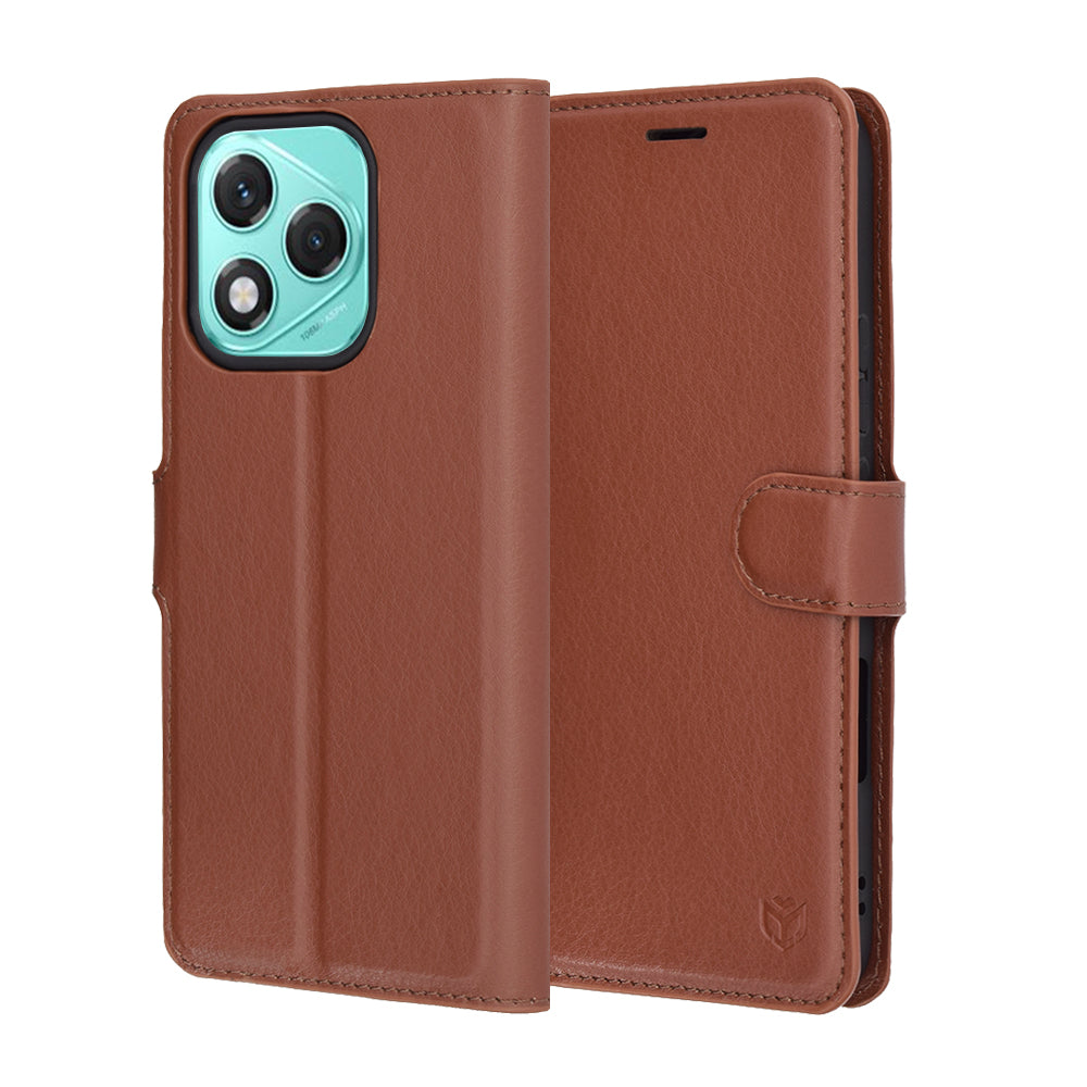 Калъф за Honor 400 Lite, Techsuit, Leather Folio, Кафяв