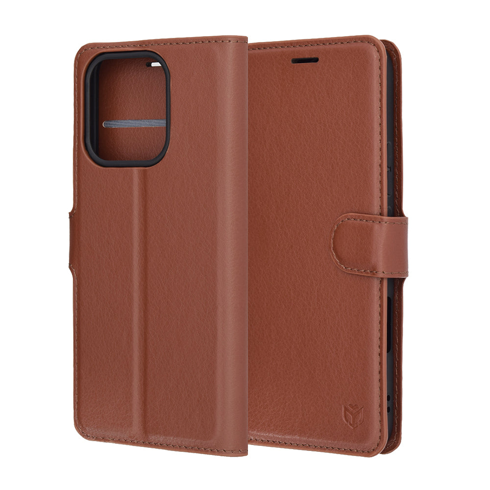 Калъф за Honor 400 Lite, Techsuit, Leather Folio, Кафяв