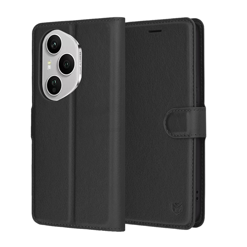 Калъф за Honor 400 Pro, Techsuit, Leather Folio, Черен