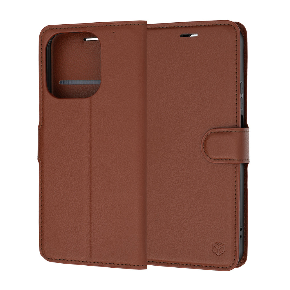 Калъф за Honor 600 Smart, Techsuit, Leather Folio, Кафяв