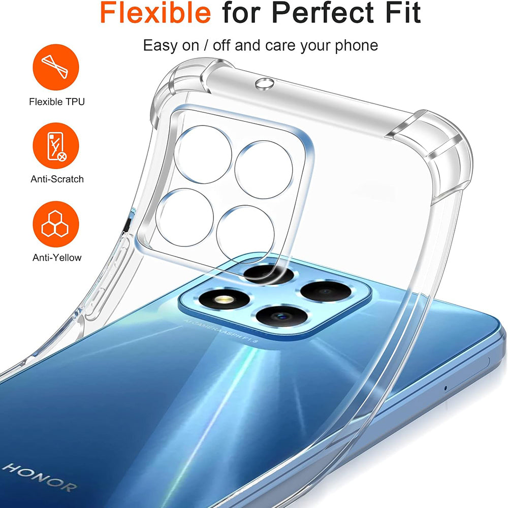 Калъф за Honor 70 Lite / X6 / X8 5G, Techsuit, противоударен прозрачен, прозрачен