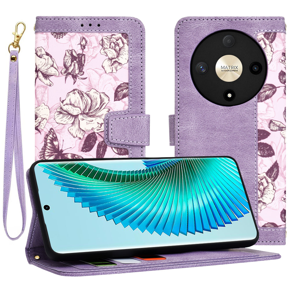 Калъф за Honor Magic6 Lite, Techsuit, FlipCraft, Лилав