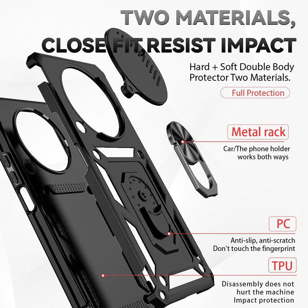 Калъф за Honor Magic8 Lite, Techsuit, CamShield, Черен