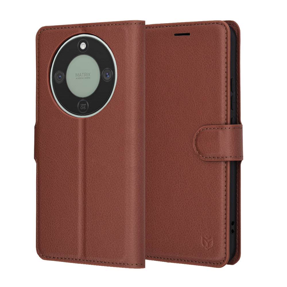 Калъф за Honor Magic8 Lite, Techsuit, Leather Folio, Кафяв