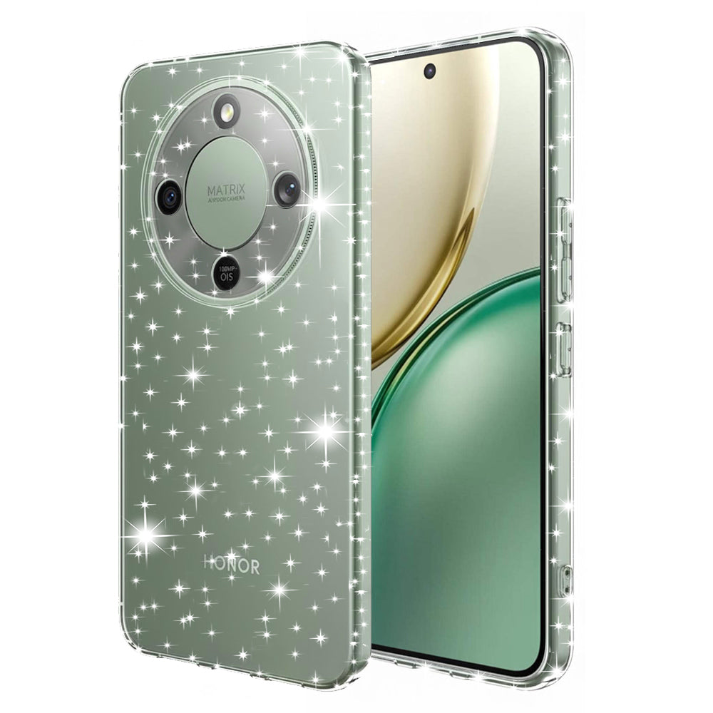 Case for Honor Magic8 Lite, Techsuit, SparkleSkin, Transparent