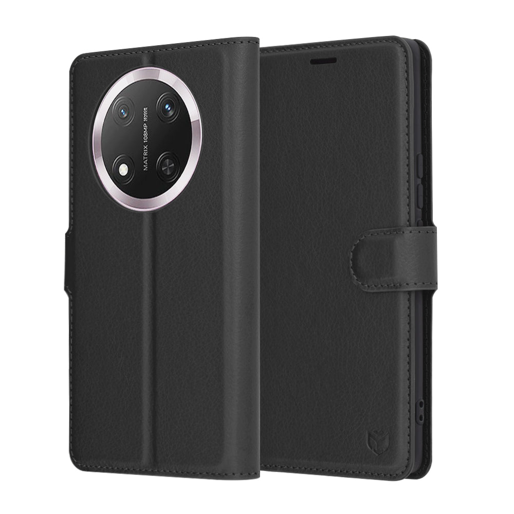 Калъф за Honor X9c / Magic7 Lite, Techsuit, кожен портфейл, черен