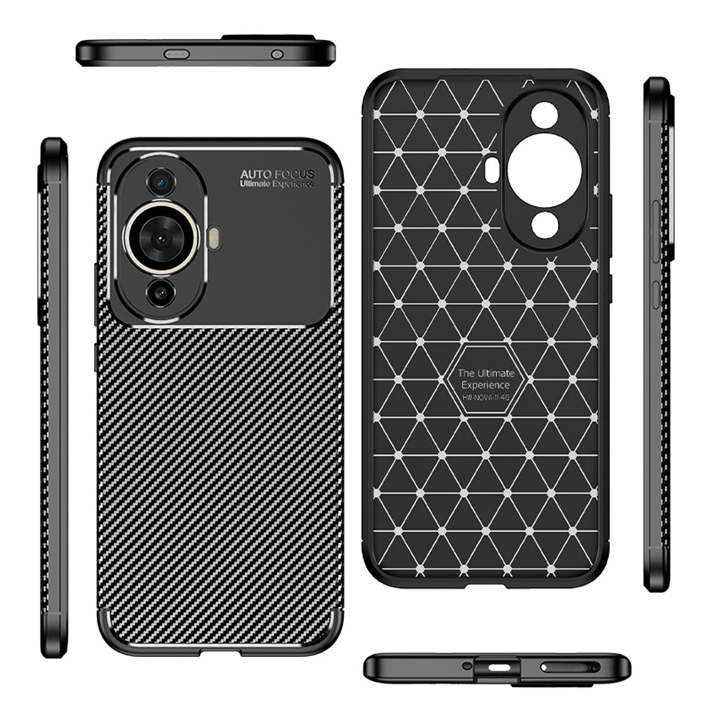 Калъф за Huawei nova 12s / nova 11, Techsuit, CarbonFiber, Черен