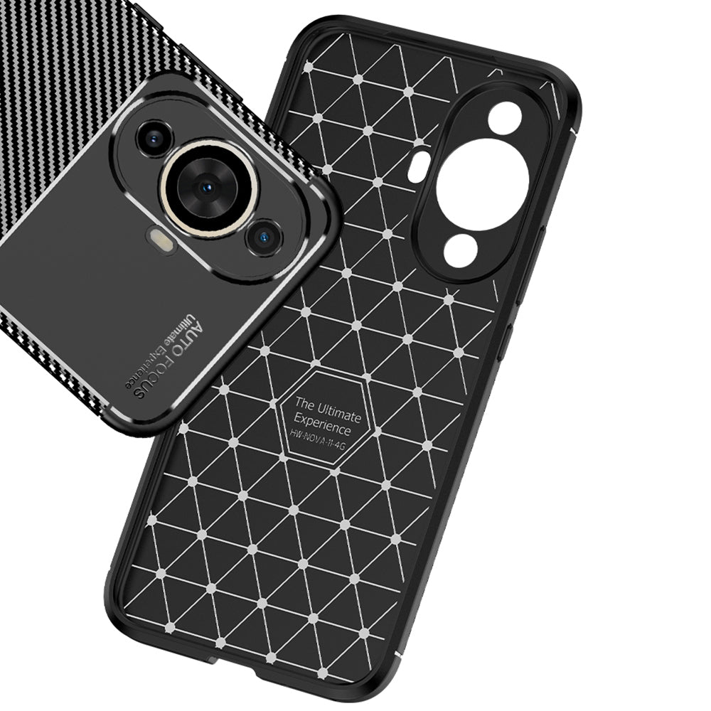 Калъф за Huawei nova 12s / nova 11, Techsuit, CarbonFiber, Черен